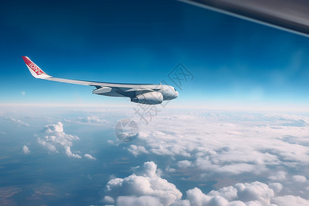 天空中飞机背景图片
