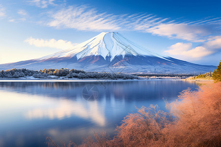 雄伟的雪山风景背景图片