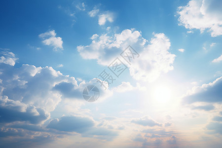 云朵中跳跃的人蓝天中飘逸的云朵背景