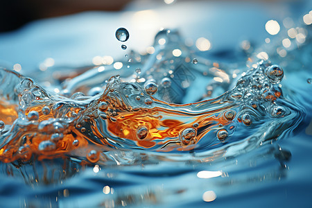 水滴之花波浪与气泡之美设计图片