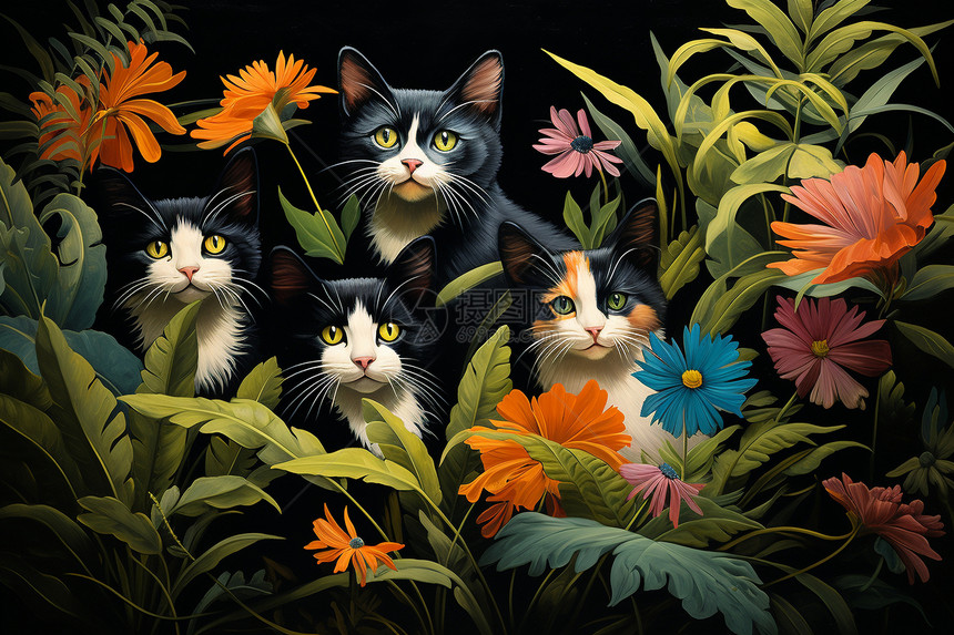 画中世界的猫图片