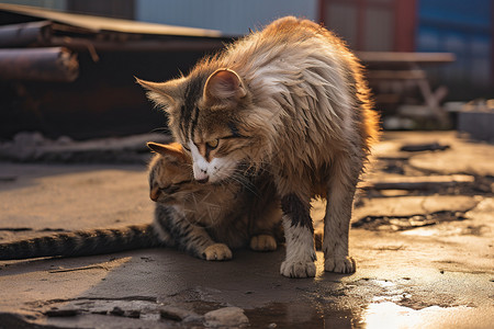 肮脏的流浪猫咪背景图片