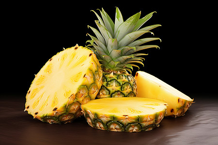 成熟的多汁菠萝背景图片