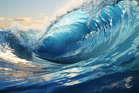 能的海洋中的大浪与波能转换器的交互作用背景