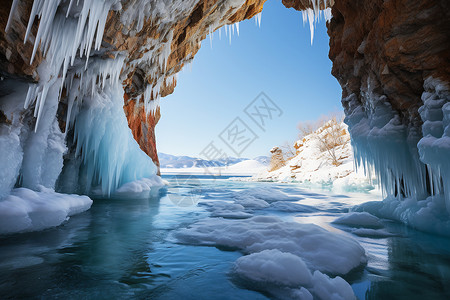 冰冻的美丽冰川图片