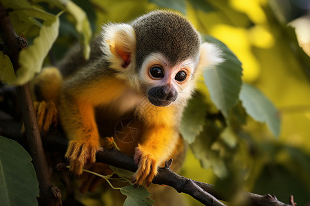 小猴子素材树枝上的小猴子背景