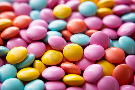 彩色糖豆可口的彩色糖果背景
