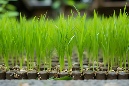 生长的稻谷幼苗图片