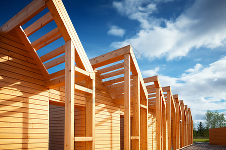 建筑的木结构房屋高清图片