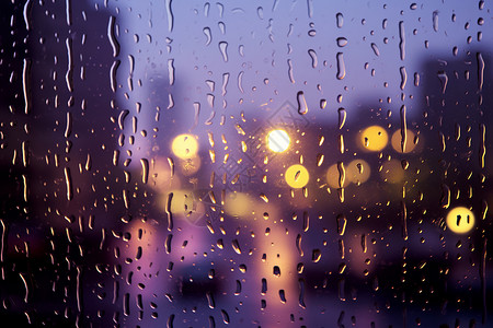 透明雨滴素材玻璃窗上的雨滴背景