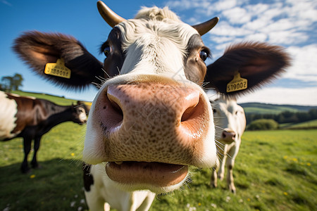 草地上的奶牛牲畜高清图片