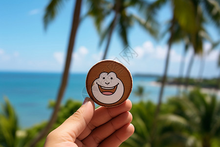 猴子标志欢乐瞬间笑脸贴纸背景