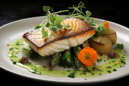 鲑鱼盘美食烹饪鳟鱼高清图片