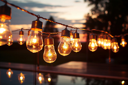 灯泡透明素材绚丽夏夜背景