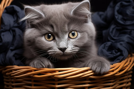 篮子里的猫咪图片