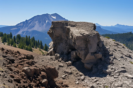 火山之巅美丽的加州远景背景图片