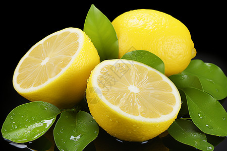 清新的柠檬背景图片