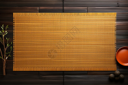 传统的竹制餐垫图片