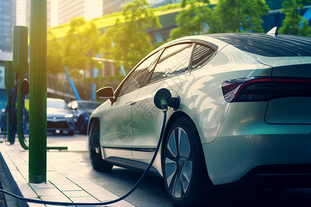 充电的新能源汽车背景图片