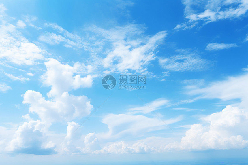蓝天中的云彩风景图片