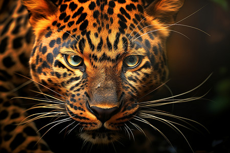 凝视的野生豹子背景图片