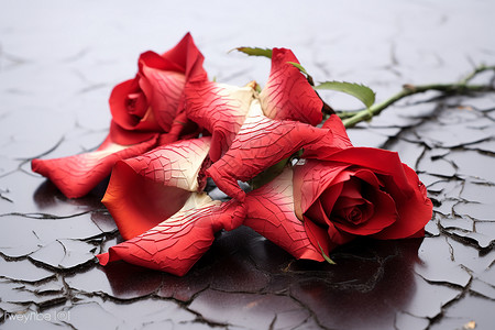 破碎的爱情两朵红玫瑰背景