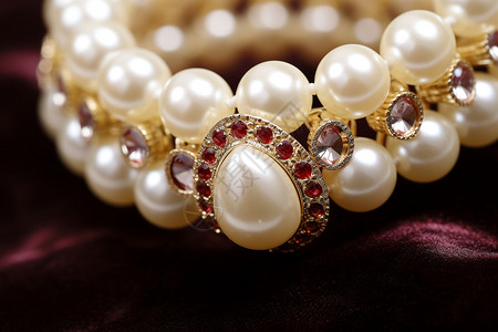 珍珠与宝石背景图片
