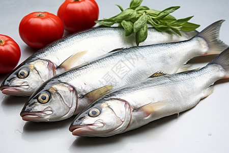 新鲜的鱼肉背景图片