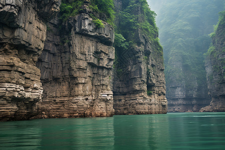 幽美的悬崖河水背景图片