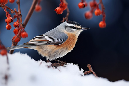 冬日树上的小鸟背景图片
