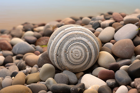 漂亮的沙滩石头背景图片