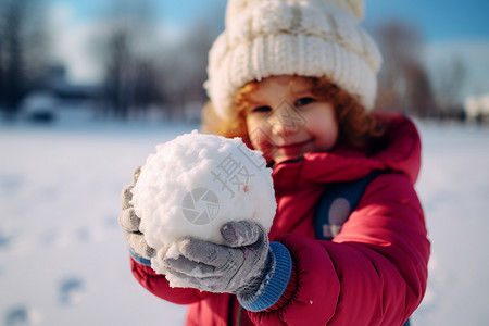 打雪仗小女孩欢乐冬季的小女孩背景