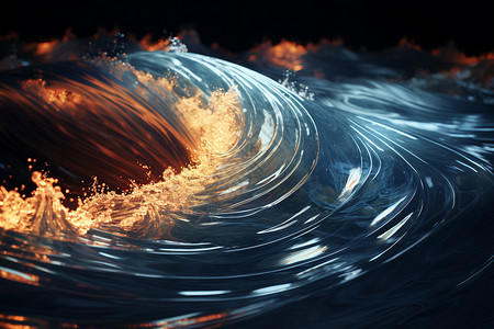 波浪滚动的海浪图片