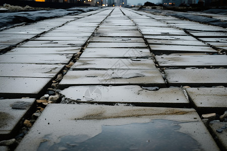 砖石碎裂的道路背景图片