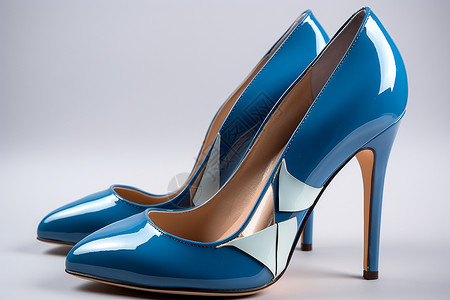 蓝色鞋子蓝色璀璨之美背景