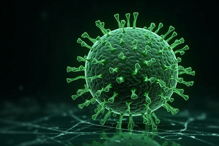 绿色病毒细胞图片