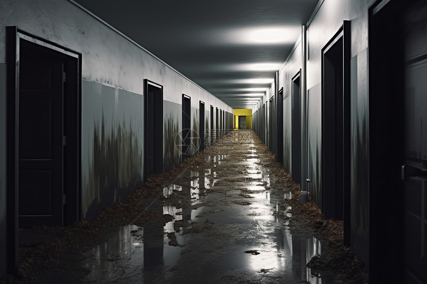 城市地下工厂的黑暗长廊图片