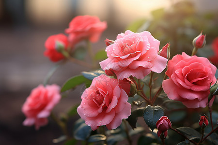 花香四溢的粉色玫瑰图片