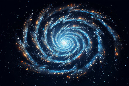 宇宙螺旋蓝色星云中的螺旋奇景背景