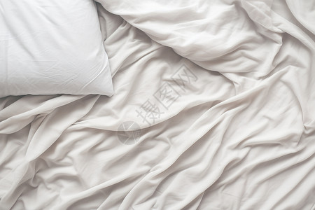 床上梦幻白色床单高清图片