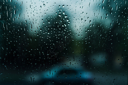 窗前水滴挡风玻璃窗前雨高清图片