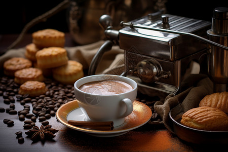美味咖啡与糕点图片