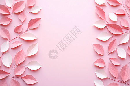 手工粉色叶子背景图片