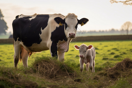 母牛和小牛背景图片