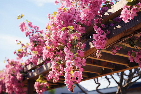 花园中粉色的鲜花图片