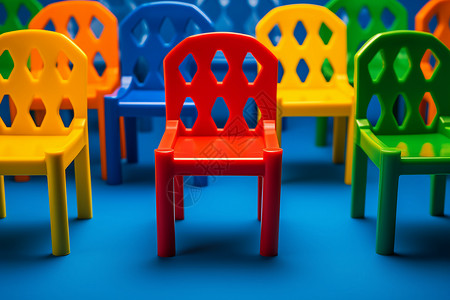 彩色塑料座椅背景图片