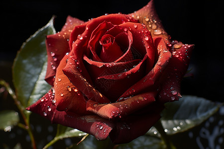 绽放的美丽红玫瑰图片