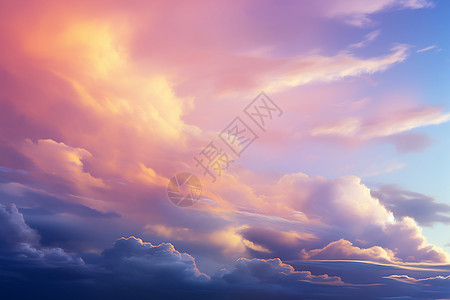 粉色天气素材天空中绚丽的云层背景