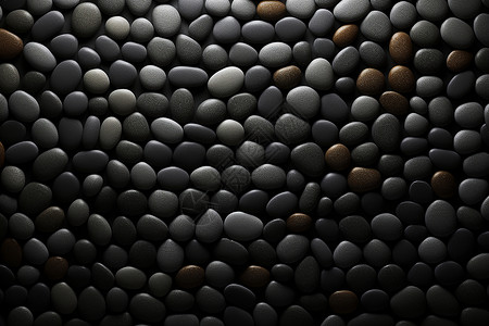 天然的黑色鹅卵石背景图片
