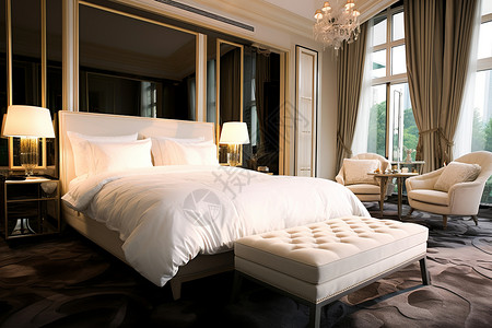 奢华高端的酒店卧室装潢图片